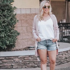 Blush rubbed long cardigan